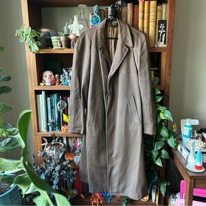 Vintage Brown Long Men’s Coat by Customart Size XL